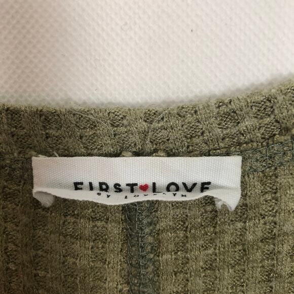 First Love by Lovelyn Waffle Knit Long Sleeve Top Size Large - Picture 2 of 10